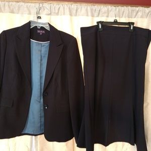 Long tall sally navy suit coat and skirt